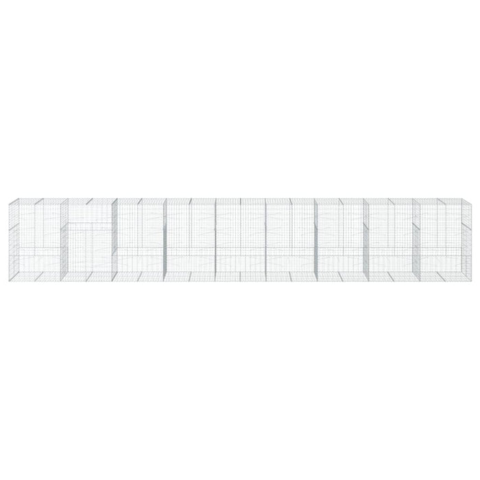 Cesto Gabbione con Copertura 900x100x150 cm in Ferro Zincato