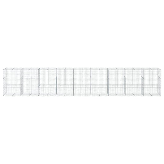 Gabbione cesto recinzione gabbia muro di contenimento con copertura 900 x 100 x 150 cm ferro zincato Argento 02_0040210