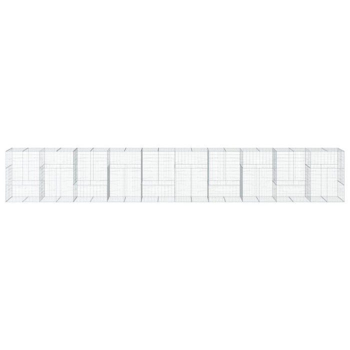 Cesto Gabbione con Copertura 1000x100x150 cm in Ferro Zincato 3295222