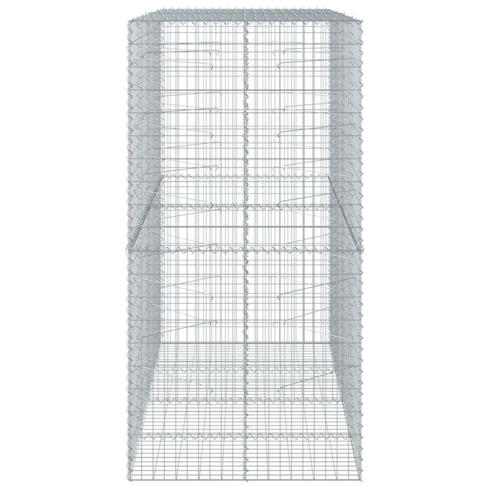 Cesto Gabbione con Copertura 200x100x200 cm in Ferro Zincato 3295227