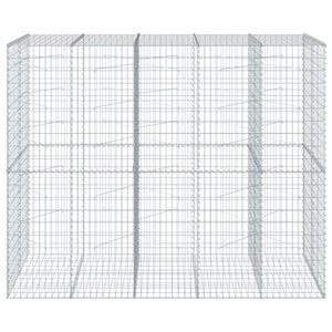 Cesto Gabbione con Copertura 250x100x200 cm in Ferro Zincato