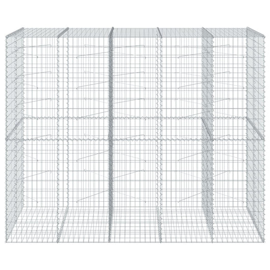 Gabbione a Cesto Muro di Sostegno con Copertura 250 x 100 x 200 cm Ferro Zincato Argento 02_0040148