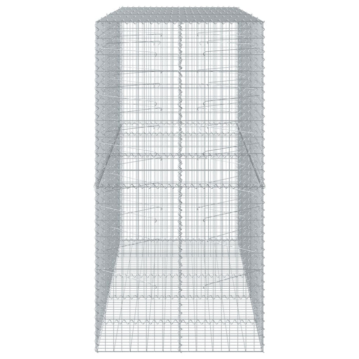 Cesto Gabbione con Copertura 250x100x200 cm in Ferro Zincato
