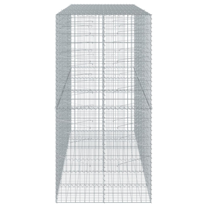 Cesto Gabbione con Copertura 300x100x200 cm in Ferro Zincato 3295229