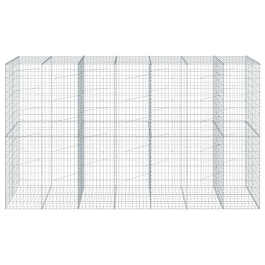 Gabbione a Cesto Muro di Sostegno con Copertura 350 x 100 x 200 cm Ferro Zincato Argento 02_0040158