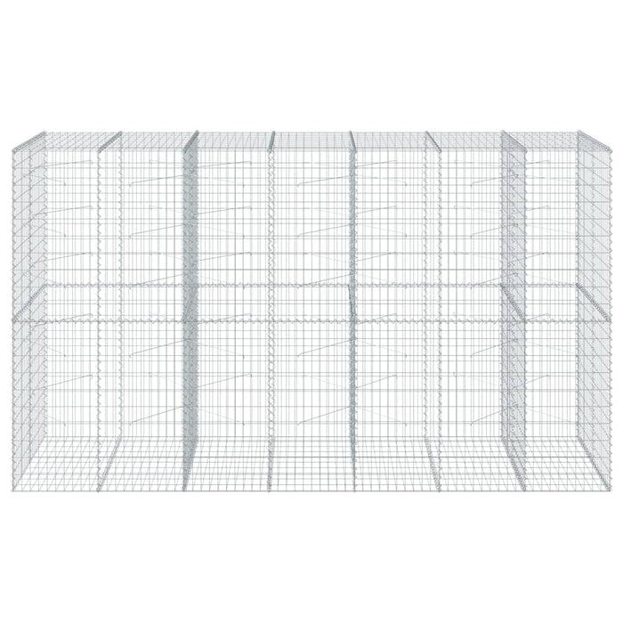 Cesto Gabbione con Copertura 350x100x200 cm in Ferro Zincato 3295230