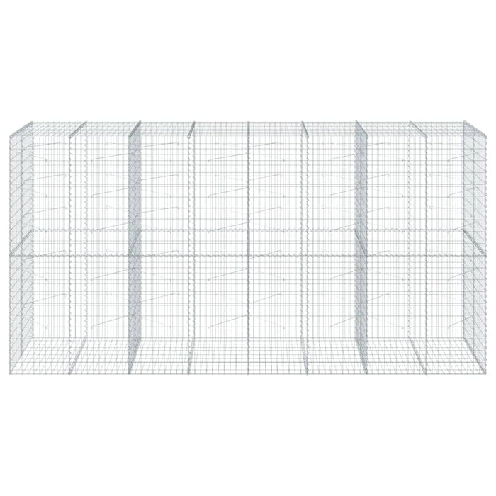 Cesto Gabbione con Copertura 400x100x200 cm in Ferro Zincato 3295231