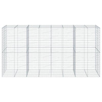 Gabbione a Cesto Muro di Sostegno con Copertura 400 x 100 x 200 cm Ferro Zincato Argento 02_0040161