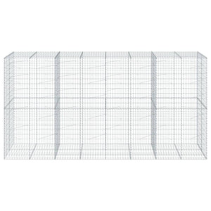 Gabbione a Cesto Muro di Sostegno con Copertura 400 x 100 x 200 cm Ferro Zincato Argento 02_0040161