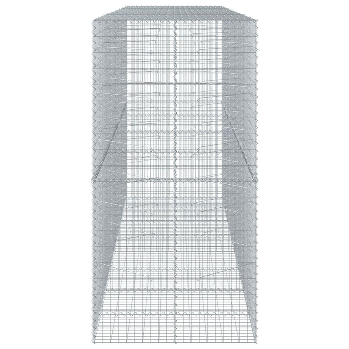 Cesto Gabbione con Copertura 400x100x200 cm in Ferro Zincato 3295231