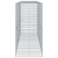 Gabbione a Cesto Muro di Sostegno con Copertura 400 x 100 x 200 cm Ferro Zincato Argento 02_0040161