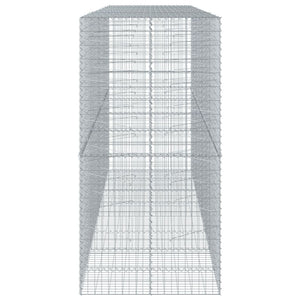 Gabbione a Cesto Muro di Sostegno con Copertura 400 x 100 x 200 cm Ferro Zincato Argento 02_0040161