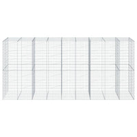 Gabbione a Cesto Muro di Sostegno con Copertura 450 x 100 x 200 cm Ferro Zincato Argento 02_0040168