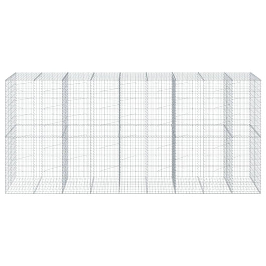 Gabbione a Cesto Muro di Sostegno con Copertura 450 x 100 x 200 cm Ferro Zincato Argento 02_0040168