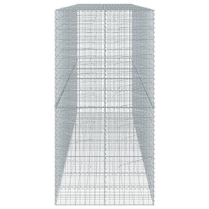 Gabbione a Cesto Muro di Sostegno con Copertura 450 x 100 x 200 cm Ferro Zincato Argento 02_0040168