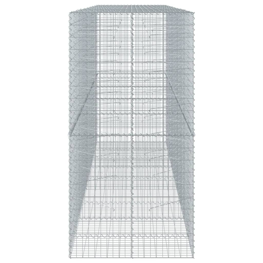 Cesto Gabbione con Copertura 450x100x200 cm in Ferro Zincato 3295232