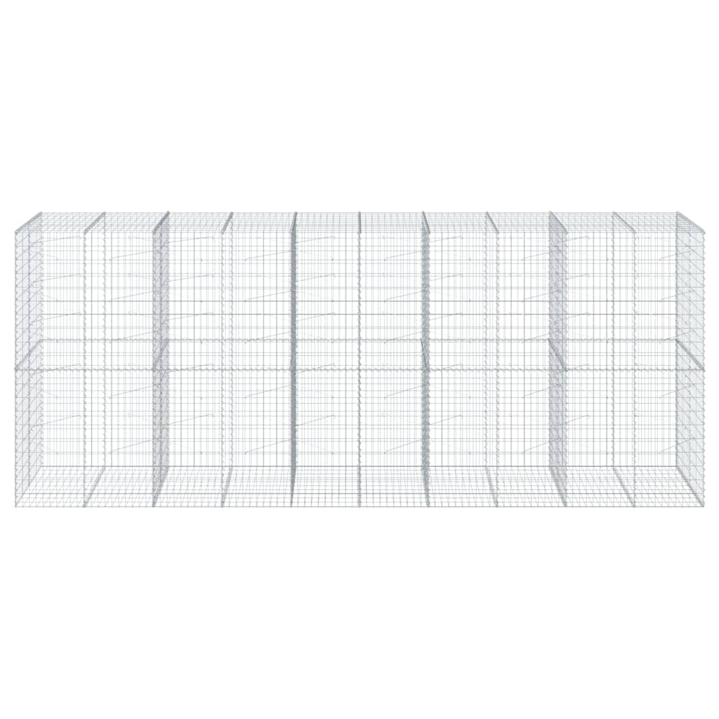 Cesto Gabbione con Copertura 500x100x200 cm in Ferro Zincato 3295233