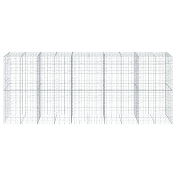 Cesto Gabbione con Copertura 500x100x200 cm in Ferro Zincato 3295233