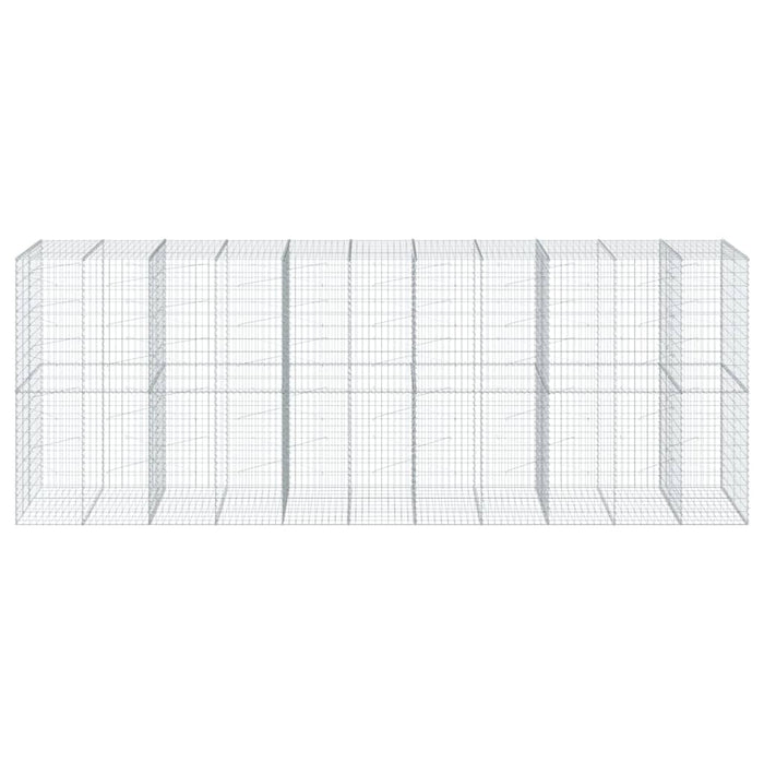 Cesto Gabbione con Copertura 550x100x200 cm in Ferro Zincato 3295234