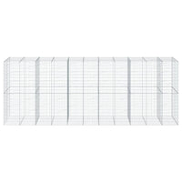 Gabbione cesto recinzione gabbia muro di contenimento con copertura 550 x 100 x 200 cm ferro zincato Argento 02_0040178