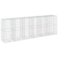 Cesto Gabbione con Copertura 600x100x200 cm in Ferro Zincato 3295235