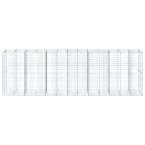 Cesto Gabbione con Copertura 650x100x200 cm in Ferro Zincato