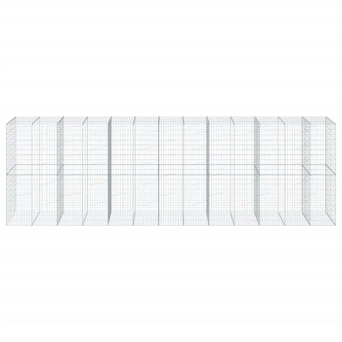 Cesto Gabbione con Copertura 650x100x200 cm in Ferro Zincato