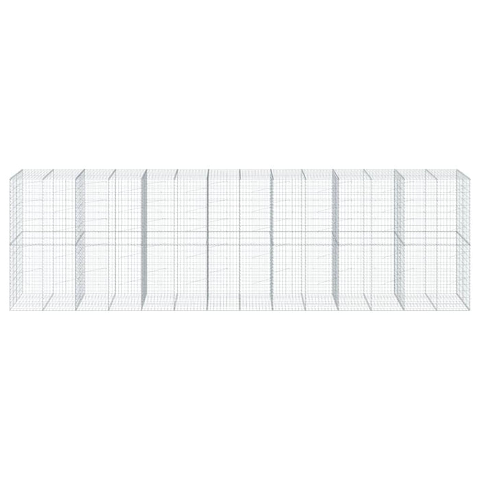 Cesto Gabbione con Copertura 700x100x200 cm in Ferro Zincato 3295237