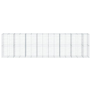 Cesto Gabbione con Copertura 750x100x200 cm in Ferro Zincato 3295238