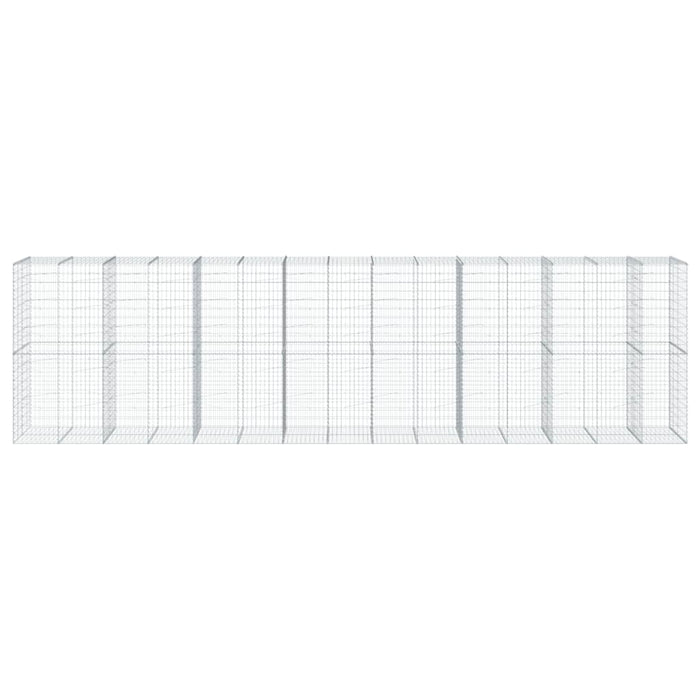 Cesto Gabbione con Copertura 750x100x200 cm in Ferro Zincato 3295238