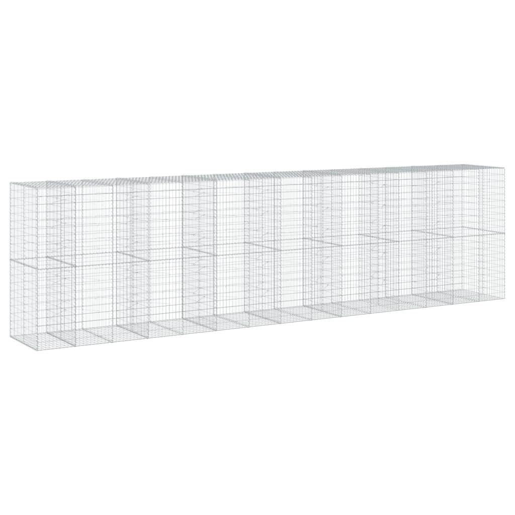 Cesto Gabbione con Copertura 750x100x200 cm in Ferro Zincato 3295238