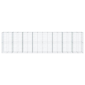 Cesto Gabbione con Copertura 800x100x200 cm in Ferro Zincato 3295239