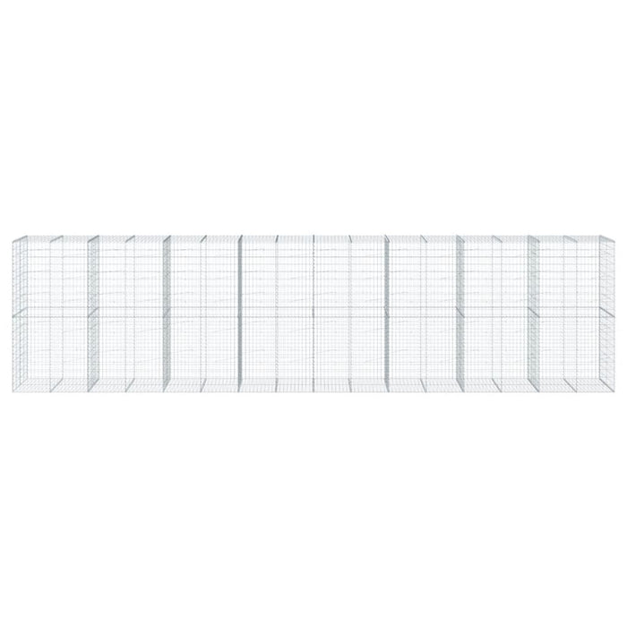 Cesto Gabbione con Copertura 800x100x200 cm in Ferro Zincato 3295239