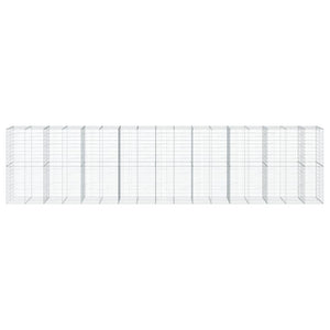 Gabbione cesto recinzione gabbia muro di contenimento con copertura 850 x 100 x 200 cm ferro zincato Argento 02_0040208