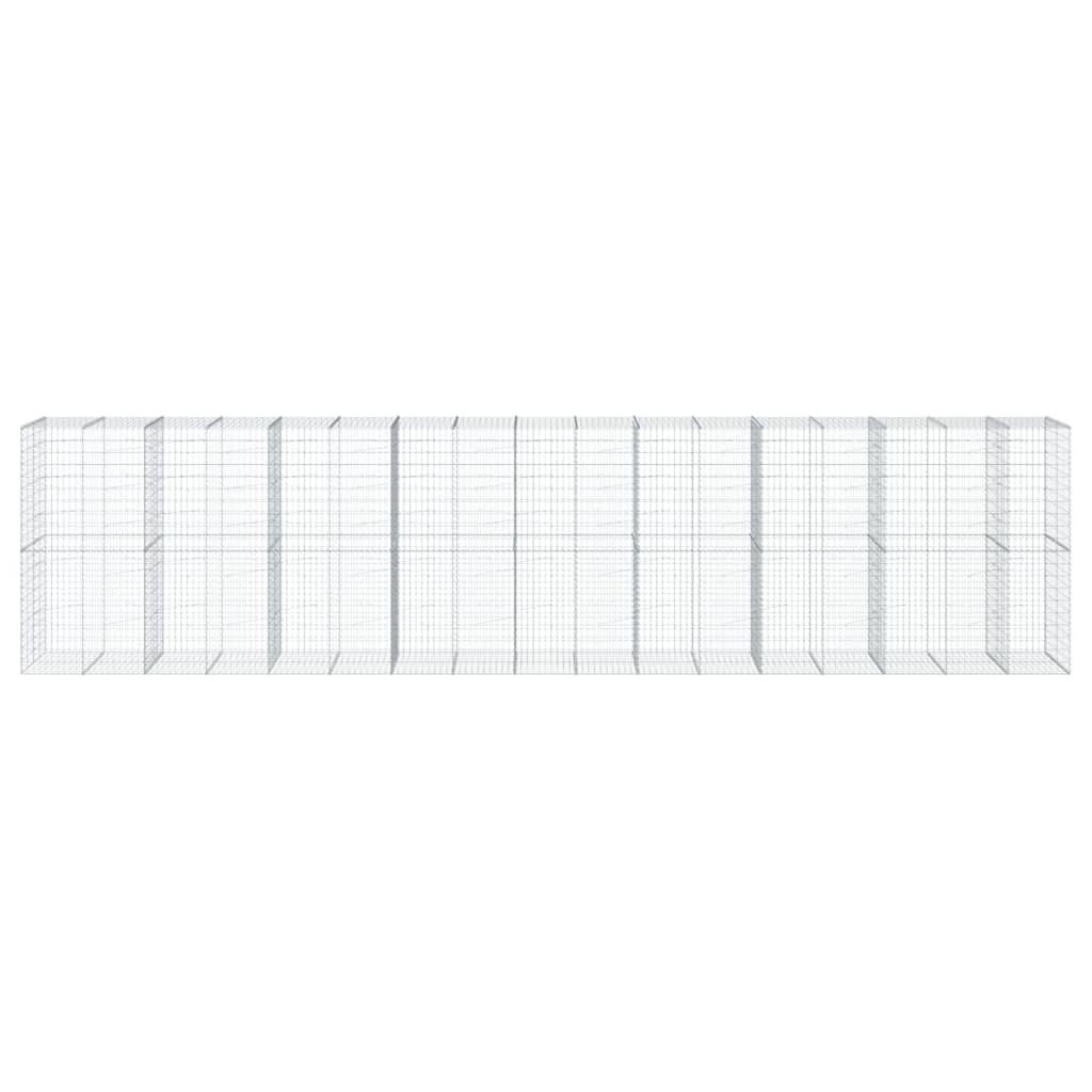 Cesto Gabbione con Copertura 850x100x200 cm in Ferro Zincato 3295240