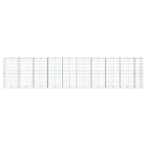 Cesto Gabbione con Copertura 950x100x200 cm in Ferro Zincato