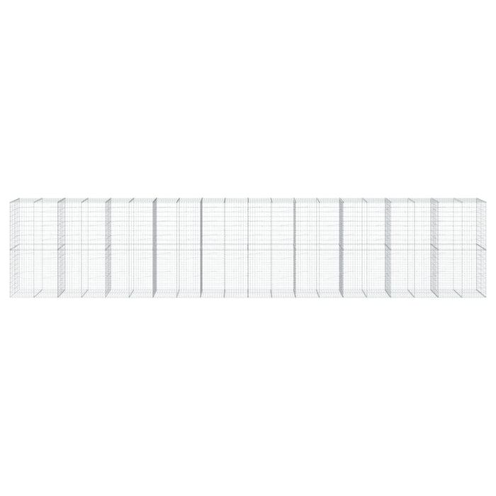 Cesto Gabbione con Copertura 1000x100x200 cm in Ferro Zincato