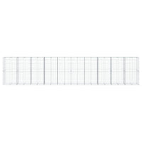 Cesto Gabbione con Copertura 1000x100x200 cm in Ferro Zincato 3295243