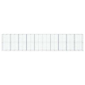 Cesto Gabbione con Copertura 1000x100x200 cm in Ferro Zincato 3295243