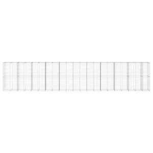 Cesto Gabbione con Copertura 1050x100x200 cm in Ferro Zincato 3295244