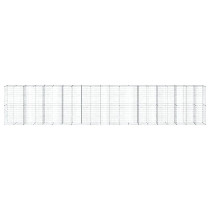 Cesto Gabbione con Copertura 1050x100x200 cm in Ferro Zincato 3295244