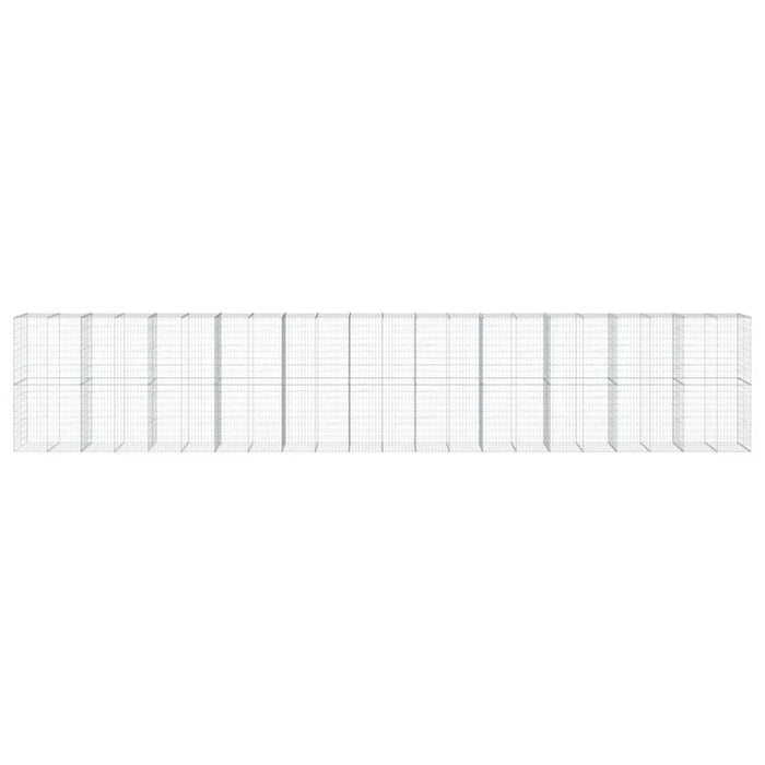 Cesto Gabbione con Copertura 1100x100x200 cm in Ferro Zincato 3295245