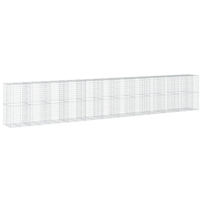 Cesto Gabbione con Copertura 1150x100x200 cm in Ferro Zincato 3295246