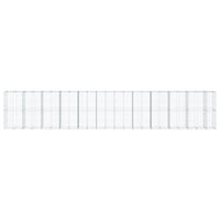 Cesto Gabbione con Copertura 1150x100x200 cm in Ferro Zincato 3295246