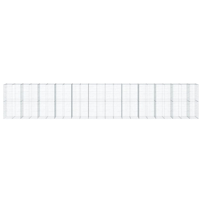 Cesto Gabbione con Copertura 1150x100x200 cm in Ferro Zincato 3295246