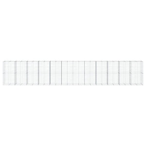 Cesto Gabbione con Copertura 1200x100x200 cm in Ferro Zincato 3295247