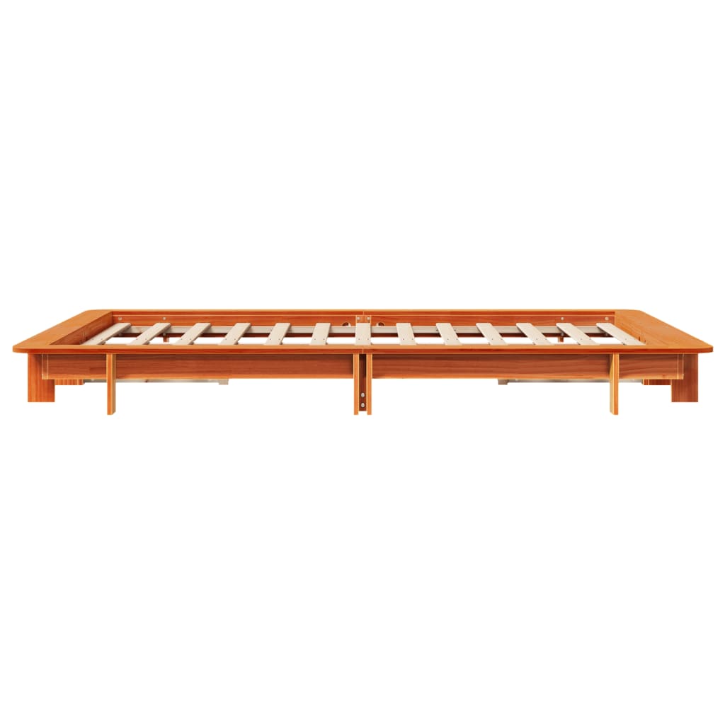 Letto senza Materasso Marrone Cera 150x200 cm in Legno di Pino