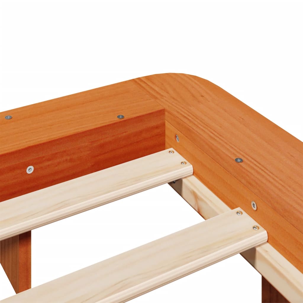 Letto senza Materasso Marrone Cera 140x190 cm in Legno di Pino 850673