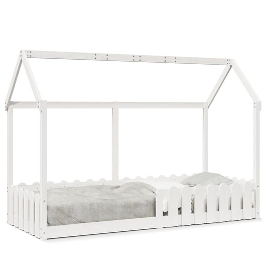 Giroletto Casetta Bambini-Struttura Letto Bambini Bianco 80x200 cm Legno Massello Pino 765650
