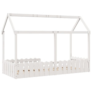 Giroletto Casetta Bambini Bianco 80x200 cm Legno Massello Pino